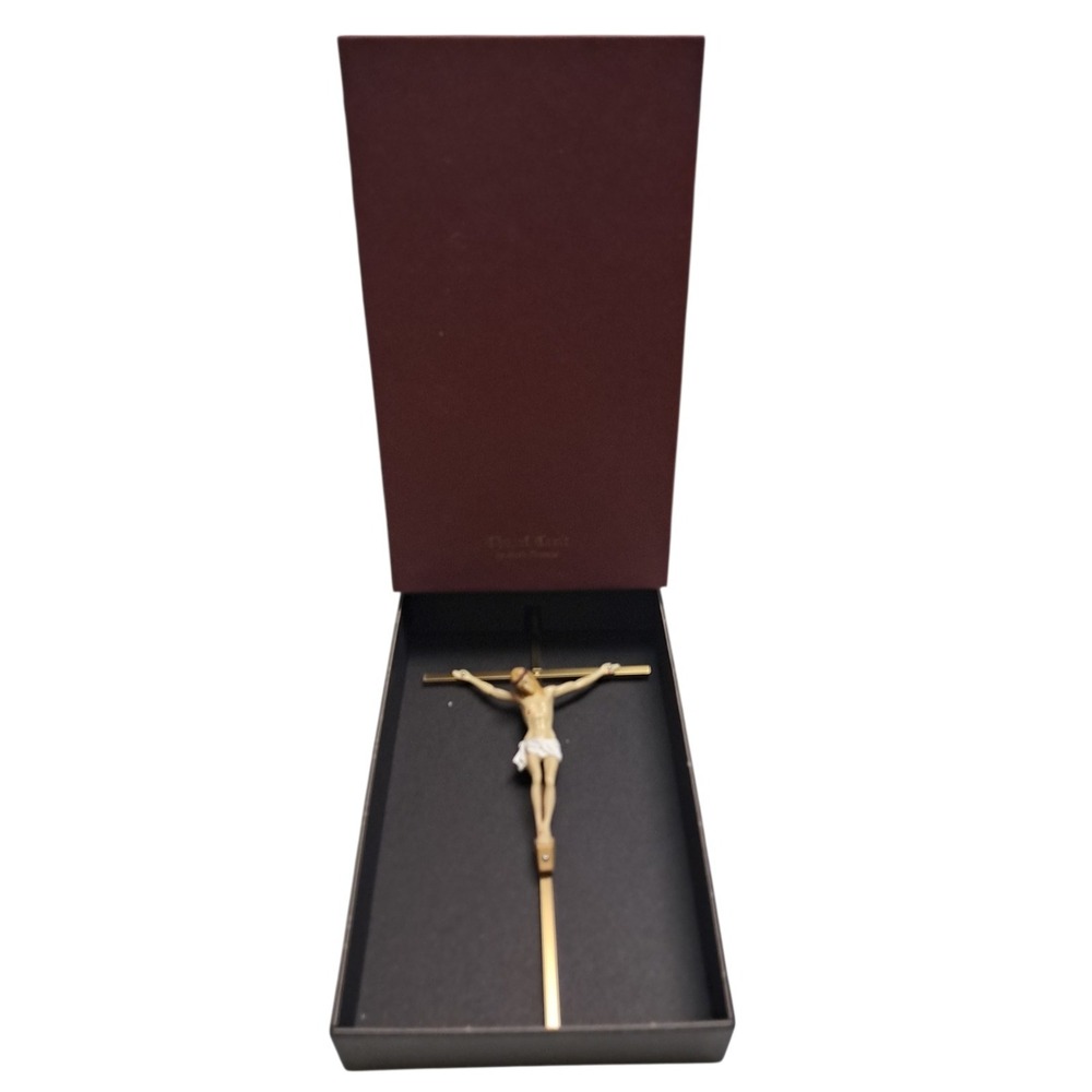 10" Antique‎ Brass Crucifix Chapel Craft  by Mark Thomas Boxed